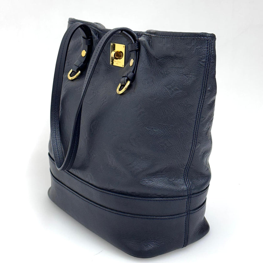 Louis Vuitton borsa a spalla Citadine GM in pelle Monogram Empreinte blu navy