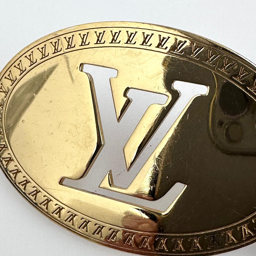 Louis Vuitton cintura in pelle con fibbia LV ovale Mis. 90