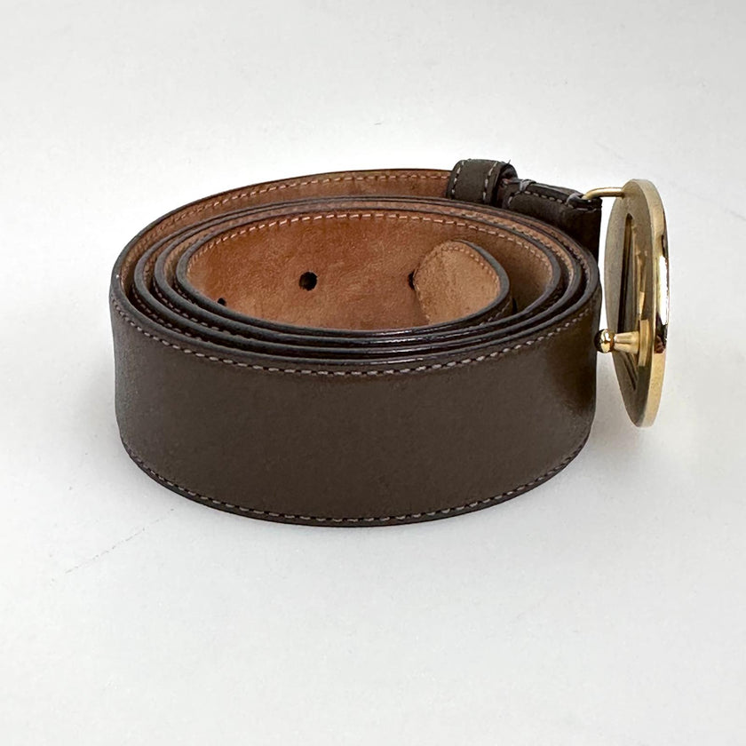 Louis Vuitton cintura in pelle con fibbia LV ovale Mis. 90