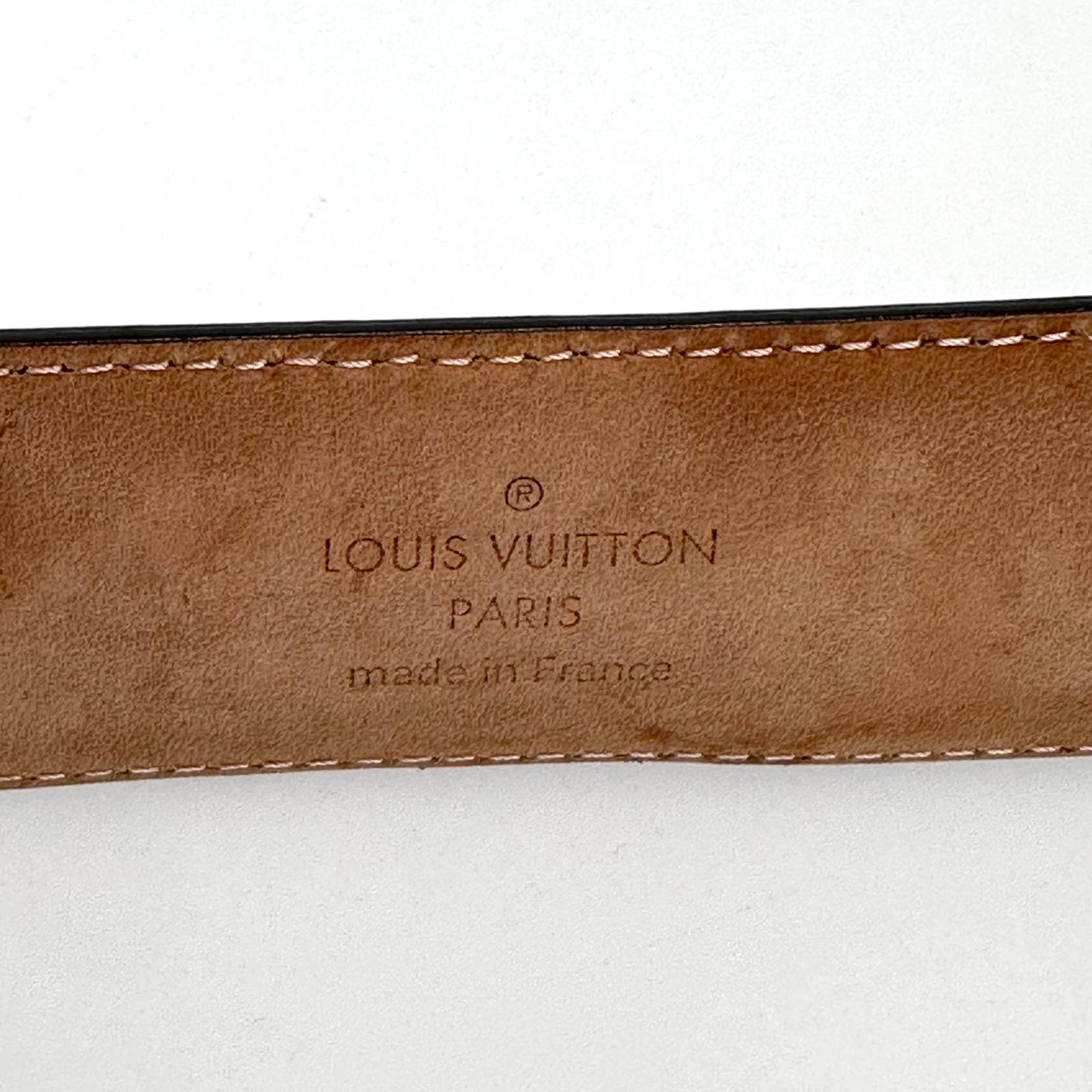 Louis Vuitton cintura in pelle con fibbia LV ovale Mis. 90