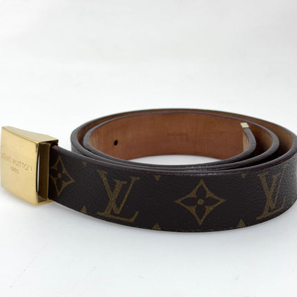 Louis Vuitton cintura in tela Monogram con fibbia oro Mis. 80