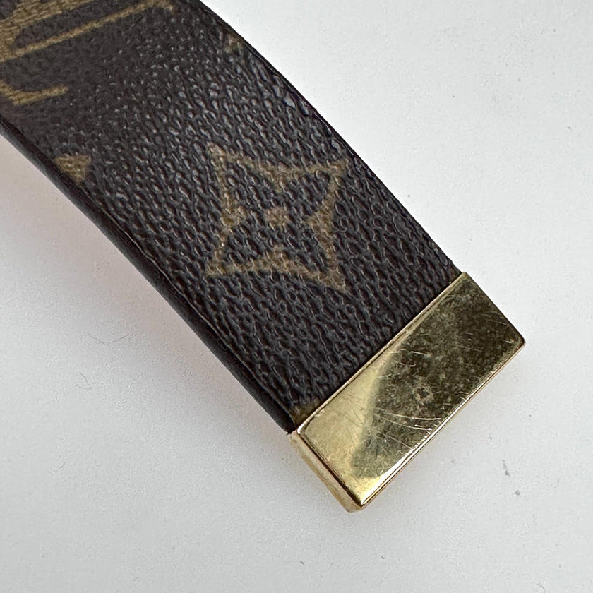 Louis Vuitton cintura in tela Monogram con fibbia oro Mis. 80
