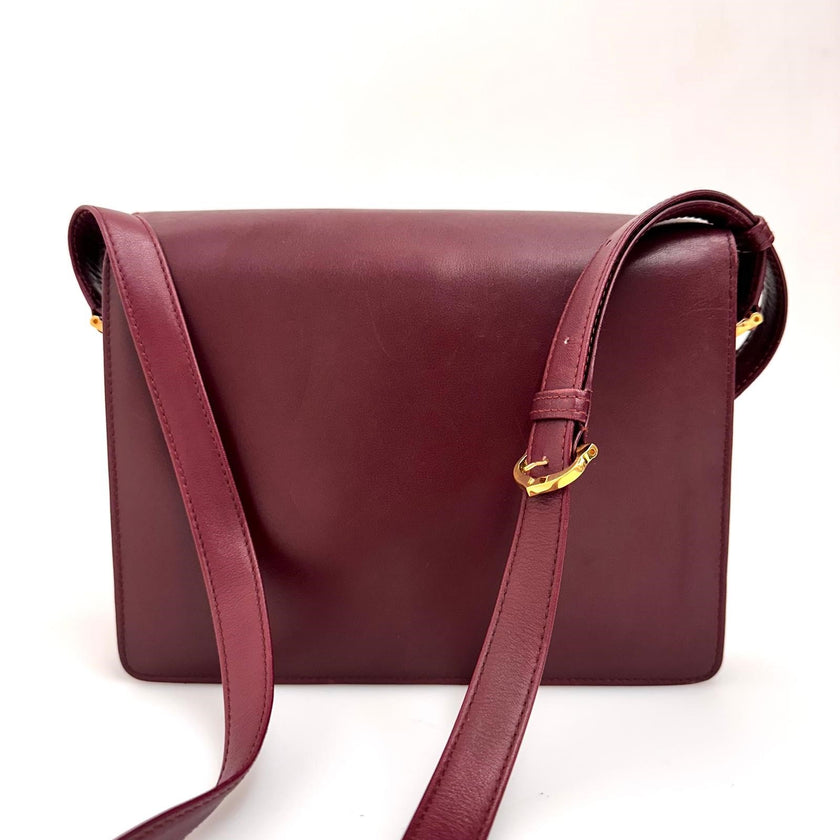 Must de Cartier Borsa a Tracolla Vintage in Pelle Bordeaux