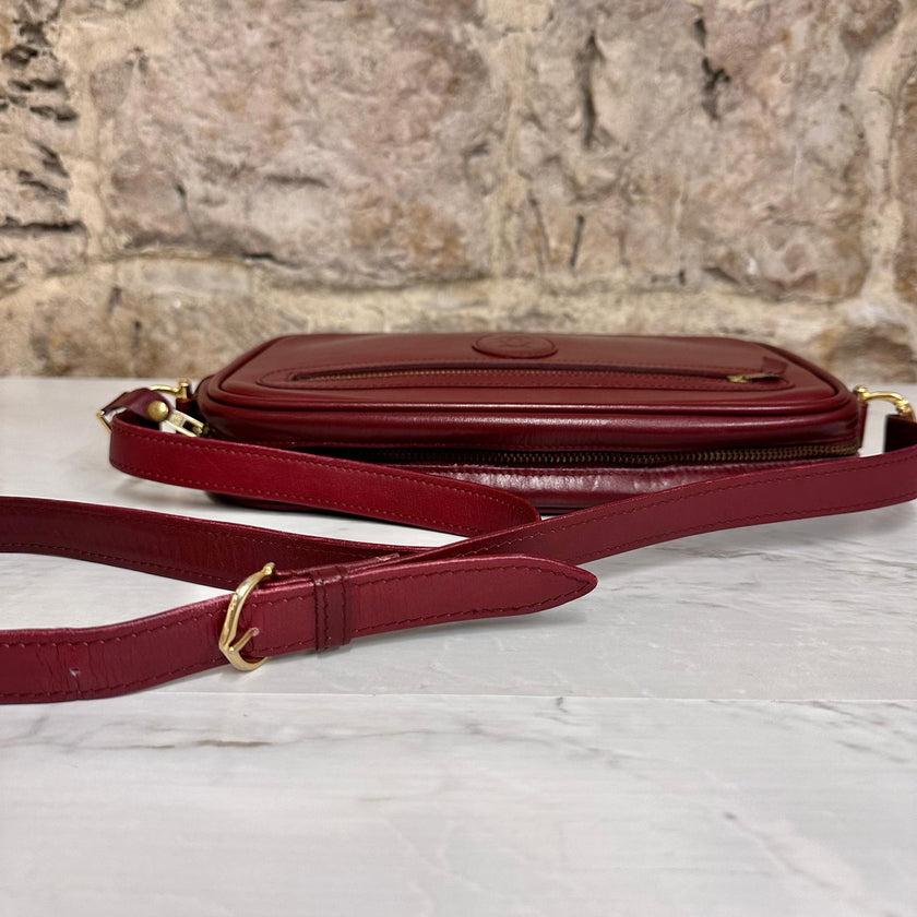 Must de Cartier Borsa Vintage a spalla in pelle bordeaux