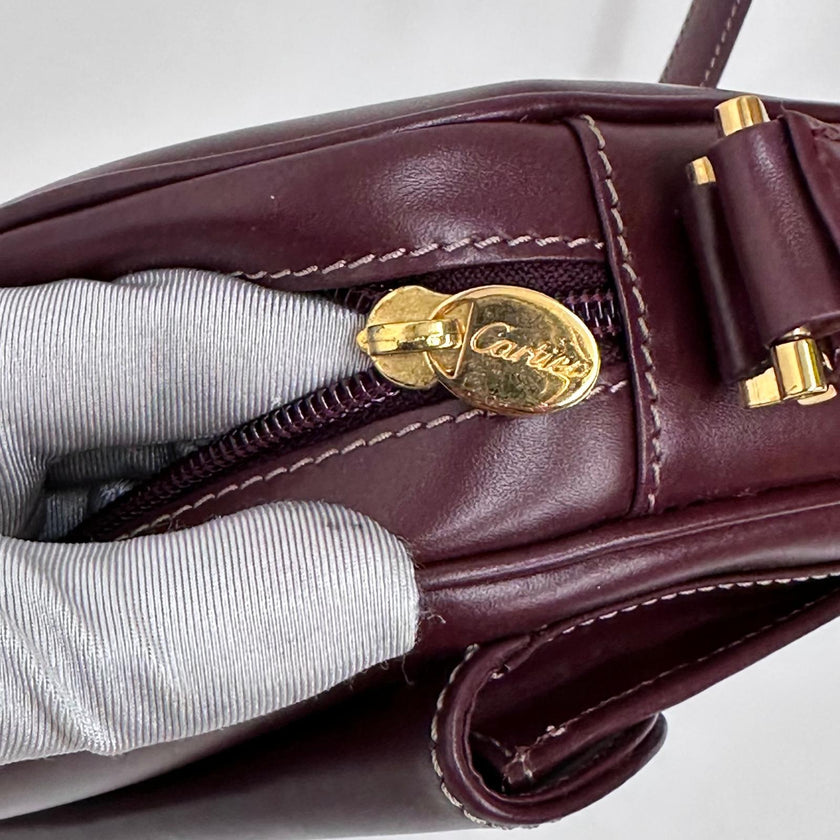 Must de Cartier Borsa a tracolla in pelle bordeaux