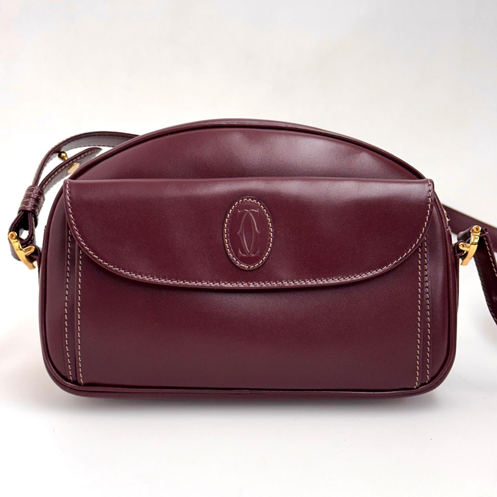 Must de Cartier Borsa a tracolla in pelle bordeaux