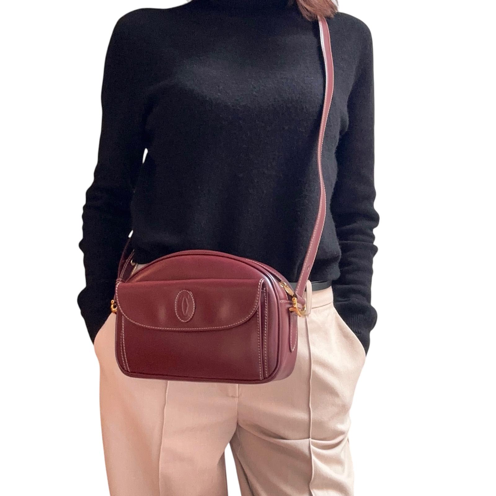 Must de Cartier Borsa a tracolla in pelle bordeaux