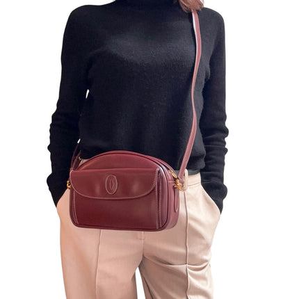 Must de Cartier Borsa a tracolla in pelle bordeaux