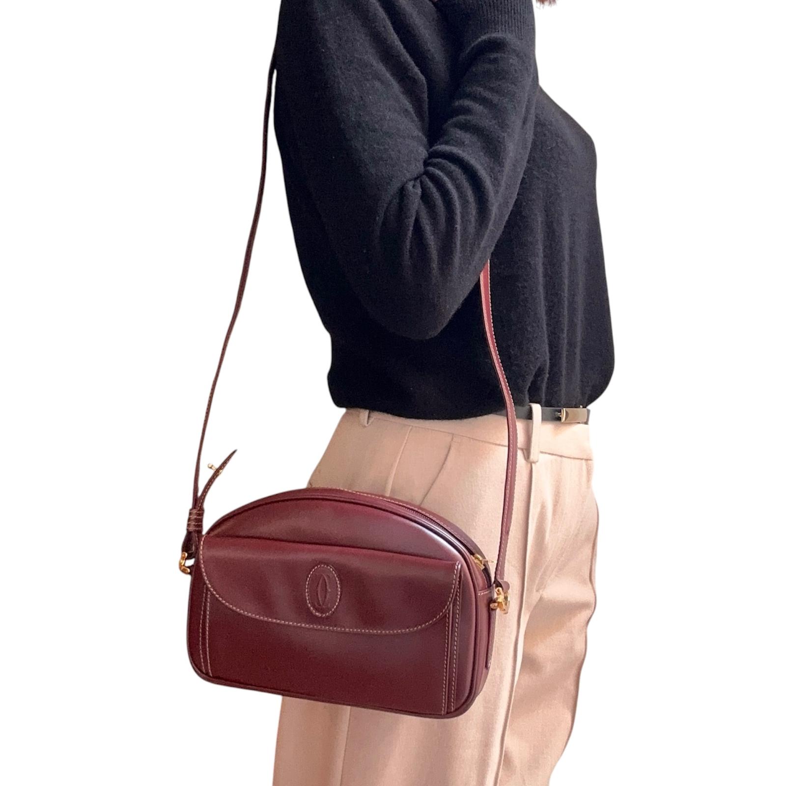 Must de Cartier Borsa a tracolla in pelle bordeaux