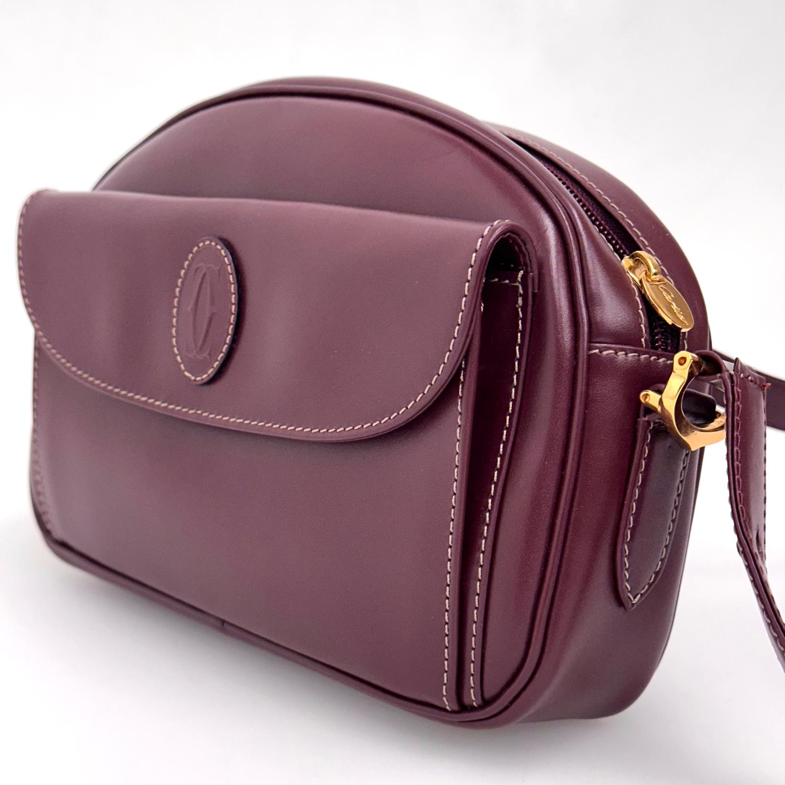 Must de Cartier Borsa a tracolla in pelle bordeaux
