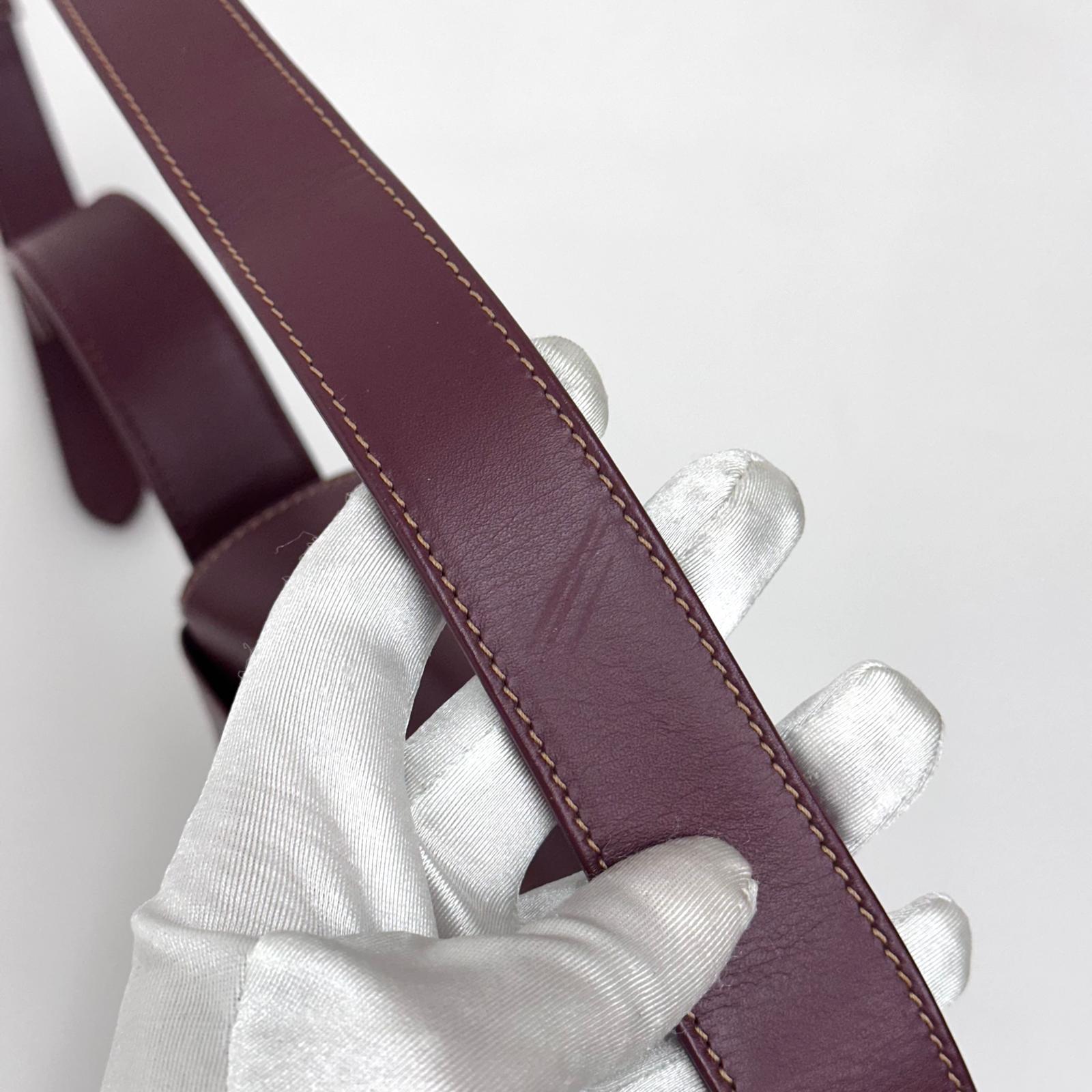 Must de Cartier Vintage Borsa a Tracolla Bordeaux in Pelle