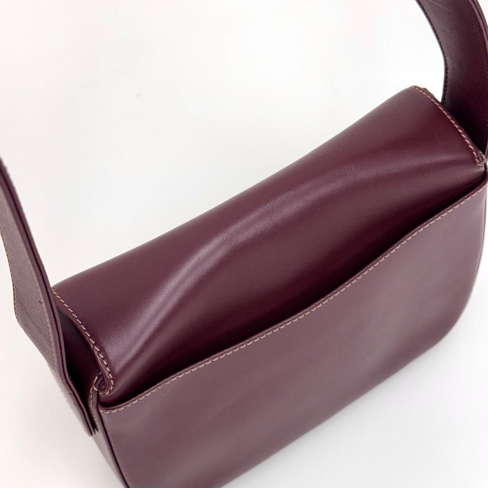 Must de Cartier Vintage Borsa a Tracolla Bordeaux in Pelle
