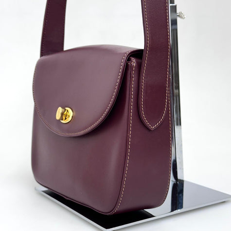 Must de Cartier Vintage Borsa a Tracolla Bordeaux in Pelle