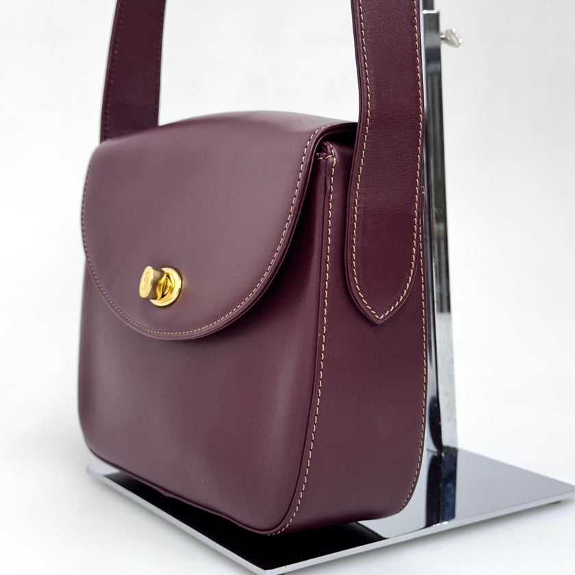 Must de Cartier Vintage Borsa a Tracolla Bordeaux in Pelle