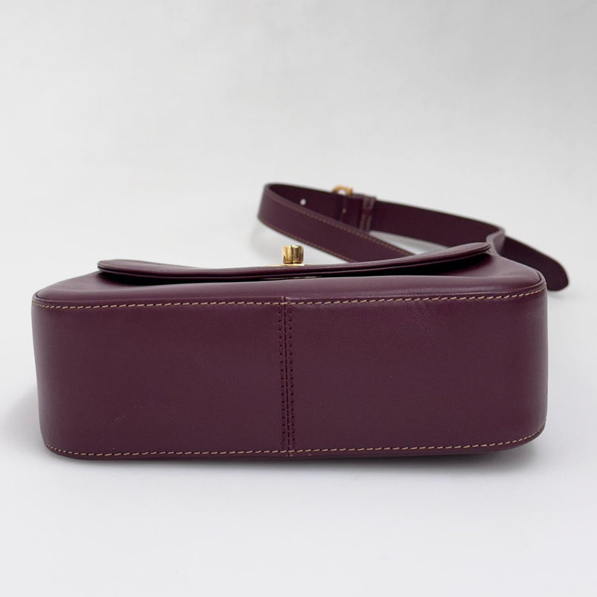 Must de Cartier Vintage Borsa a Tracolla Bordeaux in Pelle