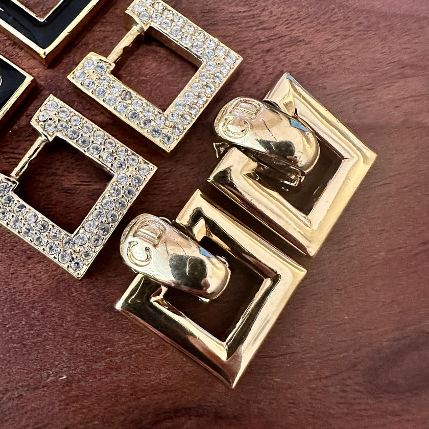 Orecchini Christian Dior Vintage tre Pezzi Intercambiabili