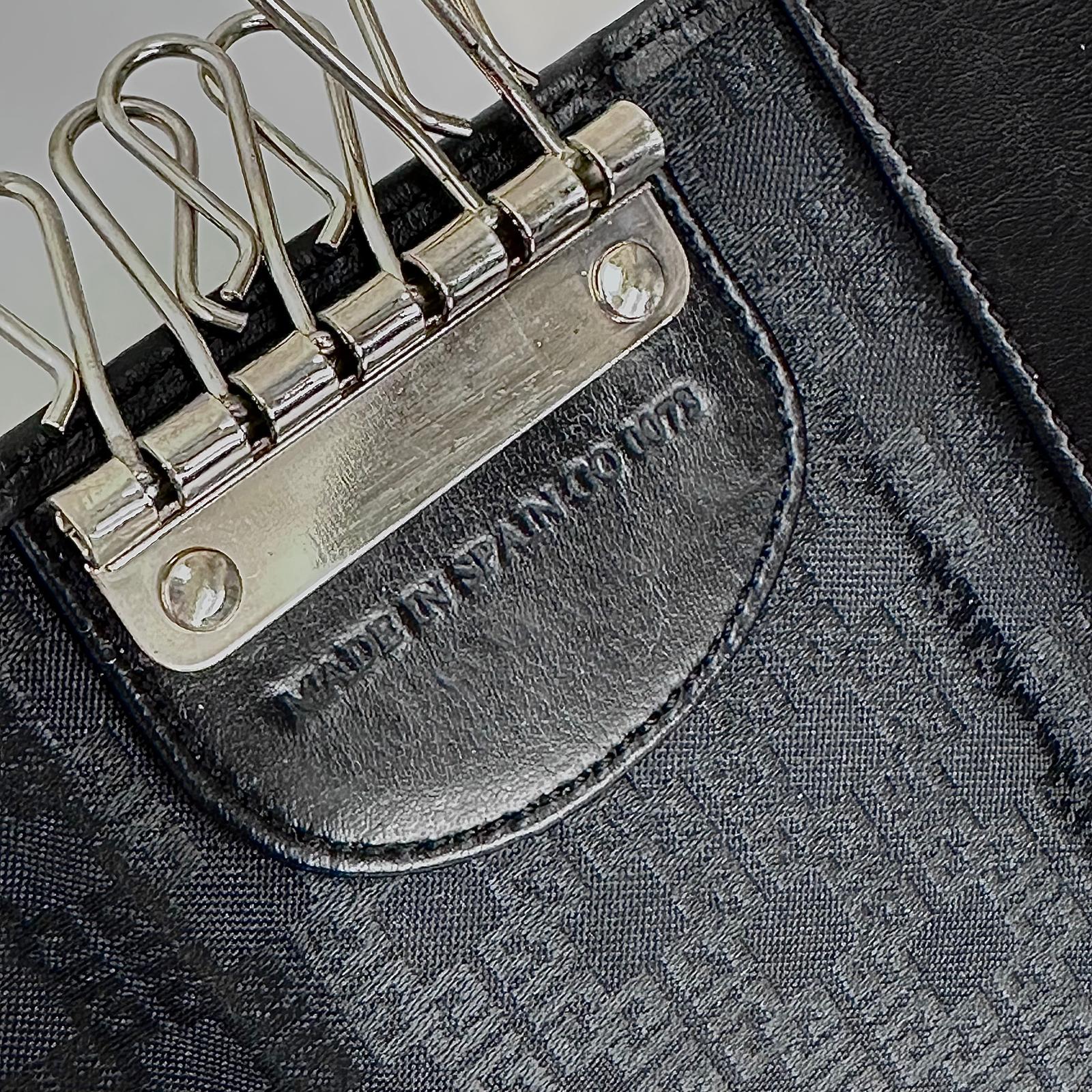 Portachiavi Givenchy in pelle nera con logo 4G - Nuovo