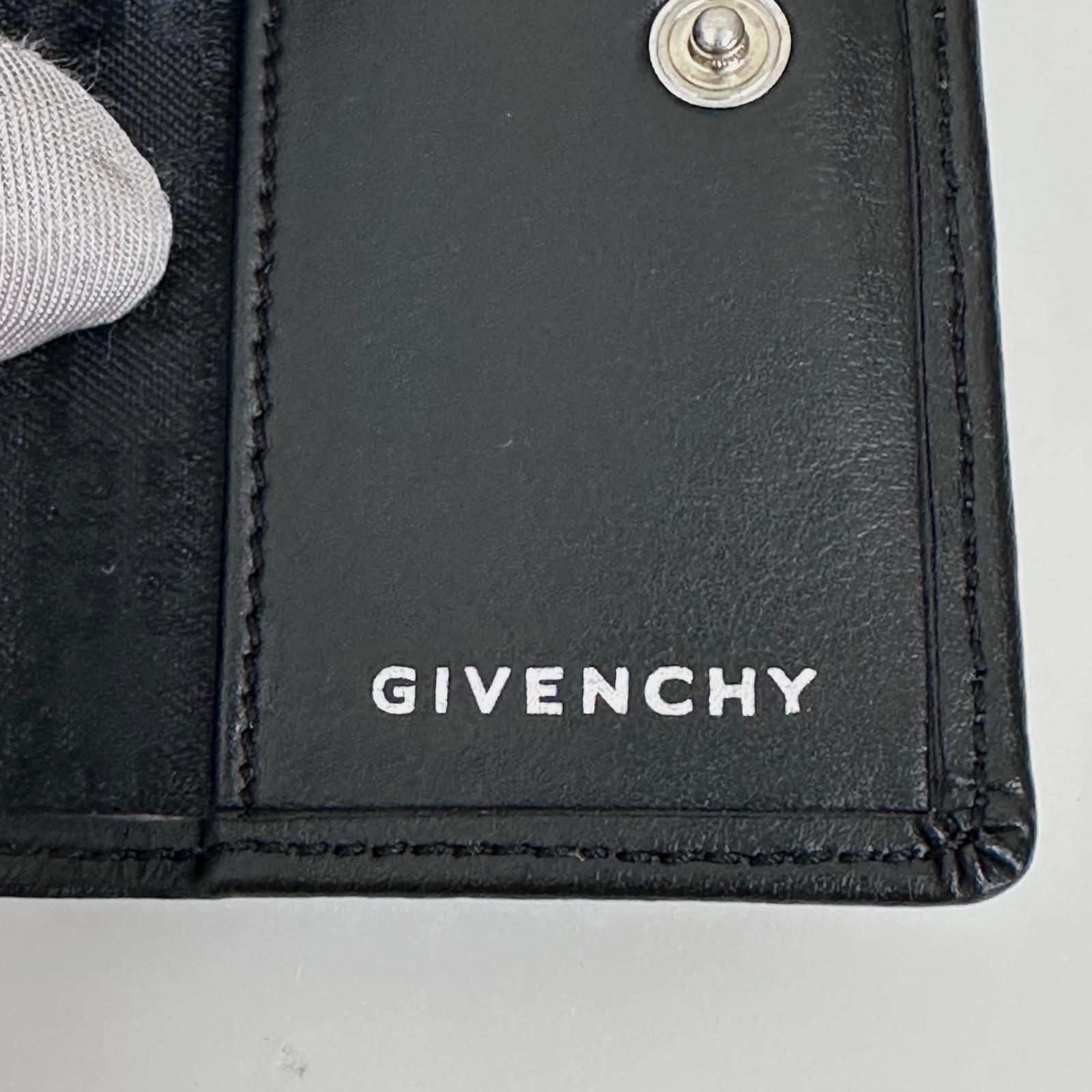 Portachiavi Givenchy in pelle nera con logo 4G - Nuovo