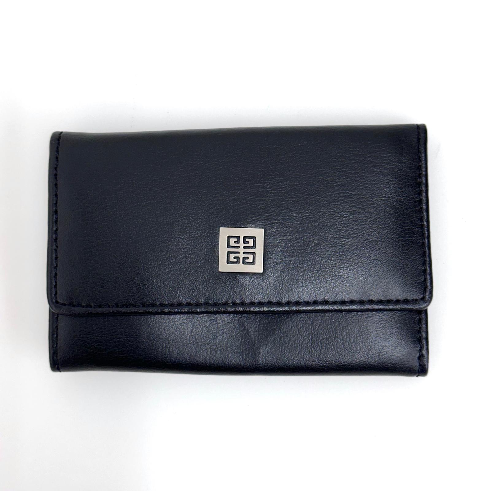 Portachiavi Givenchy in pelle nera con logo 4G - Nuovo