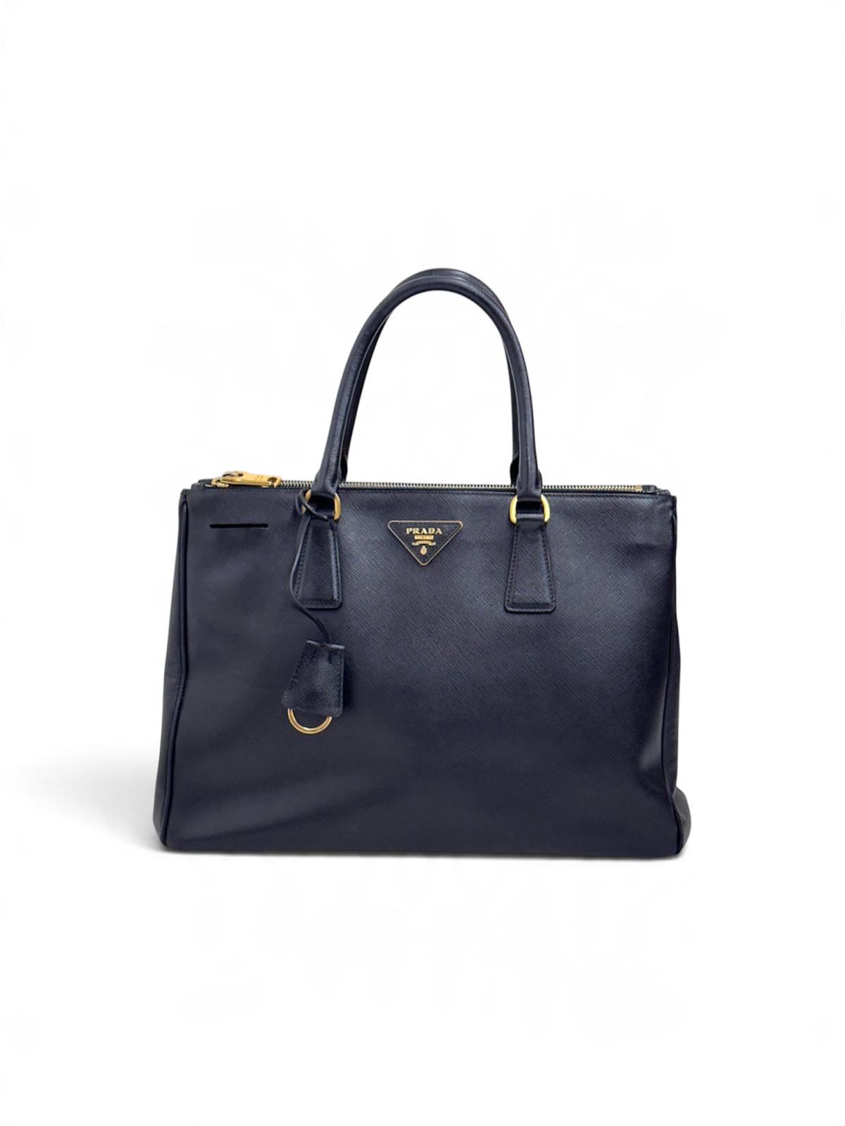 Prada Borsa Galleria Large in Pelle Saffiano Nera