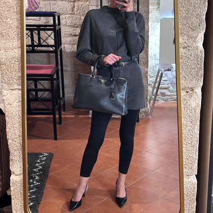 Prada Borsa Galleria Large in Pelle Saffiano Nera