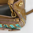 Prada Borsa Galleria Media Saffiano Vernice Cammeo con Cristalli Turchesi