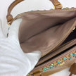 Prada Borsa Galleria Media Saffiano Vernice Cammeo con Cristalli Turchesi