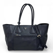 Prada Borsa Shopper a due vie in pelle Vitello Daino nera