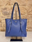 Prada Borsa Shopping Tote in Saffiano Blu