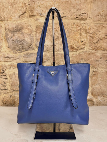 Prada Borsa Shopping Tote in Saffiano Blu