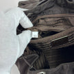 Prada Borsa Zaino Tessuto Nylon Ebano con Catene