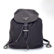 Prada Borsa Zaino Tessuto Nylon Ebano con Catene