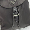 Prada Borsa Zaino Tessuto Nylon Ebano con Catene