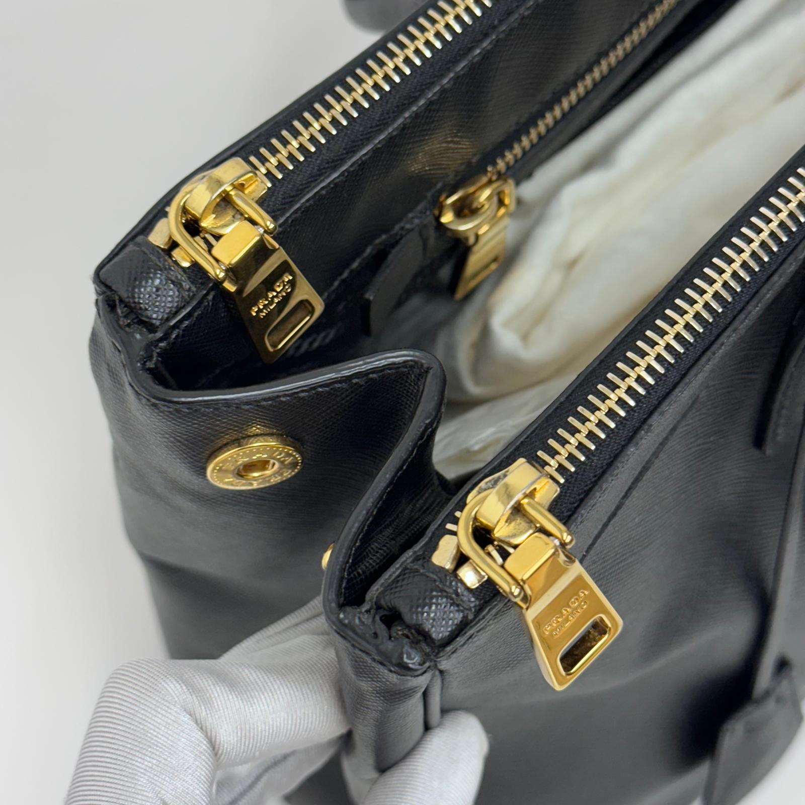 Prada Borsa a mano Galleria Large Saffiano Lux Nera