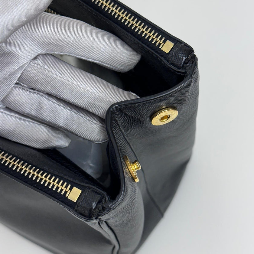 Prada Borsa a mano Galleria Large Saffiano Lux Nera