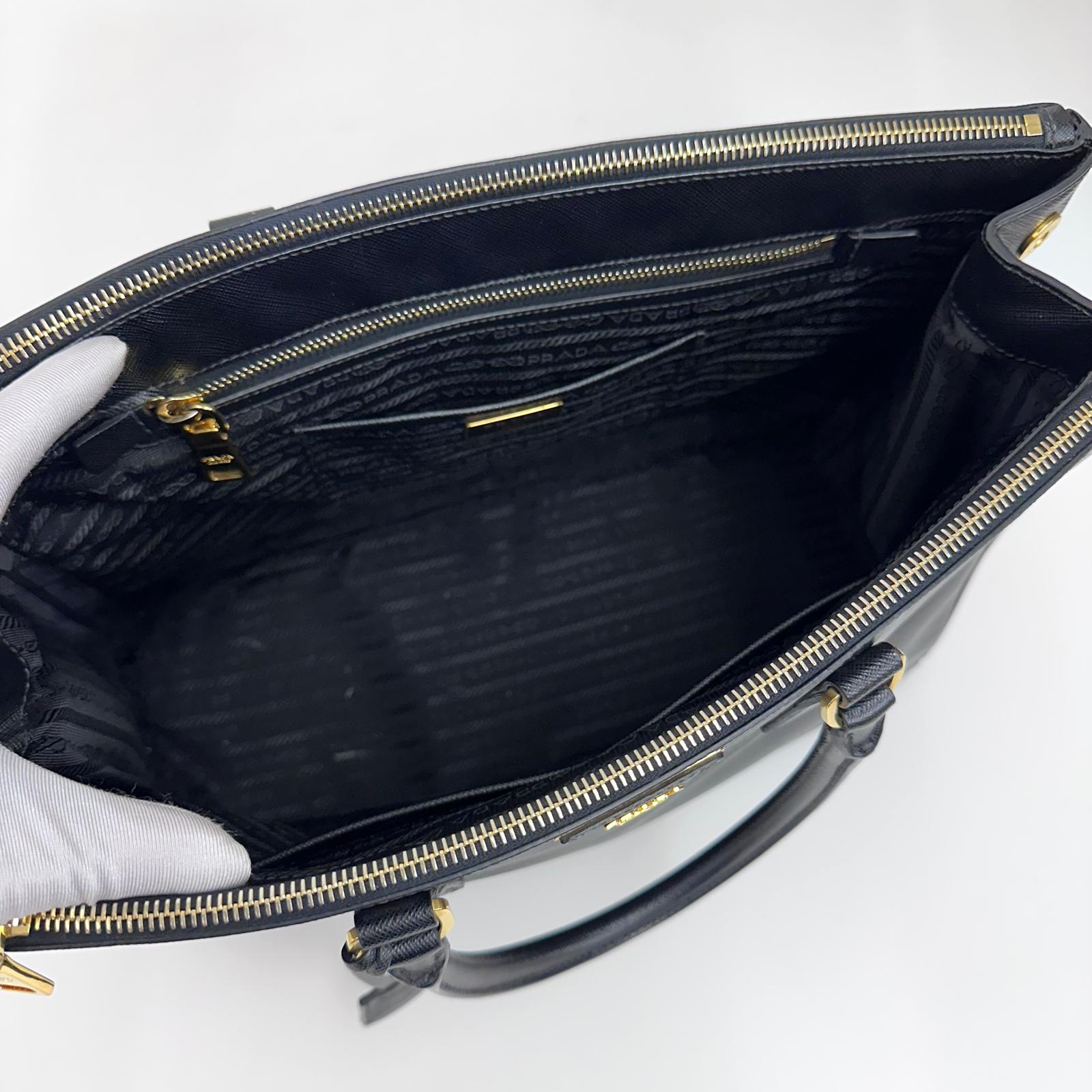 Prada Borsa a mano Galleria Large Saffiano Lux Nera