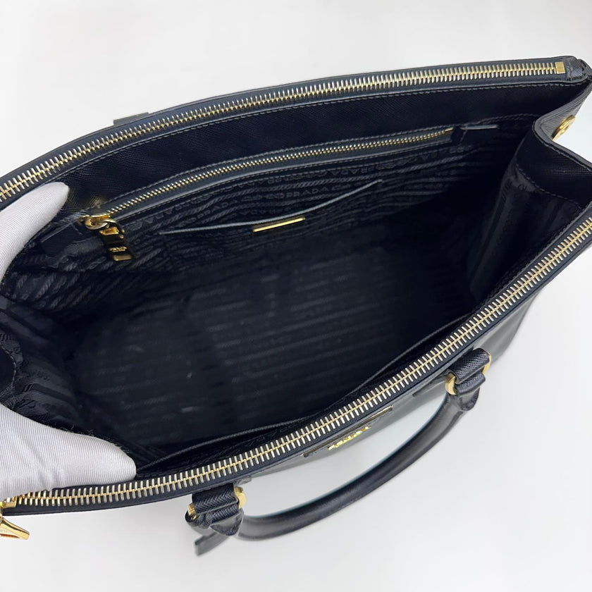 Prada Borsa a mano Galleria Large Saffiano Lux Nera