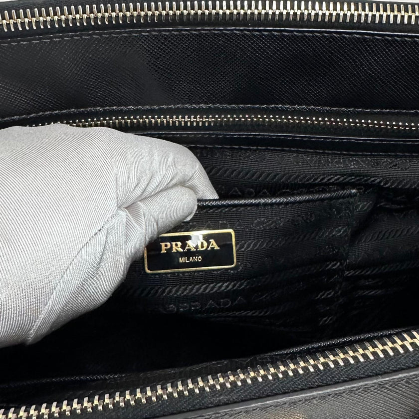 Prada Borsa a mano Galleria Large Saffiano Lux Nera