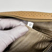Prada Borsa a mano in pelle Saffiano traforata color cammello