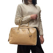 Prada Borsa a mano in pelle Saffiano traforata color cammello
