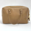 Prada Borsa a mano in pelle Saffiano traforata color cammello