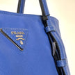 Prada Borsa a spalla Saffiano Lux Blu Cobalto