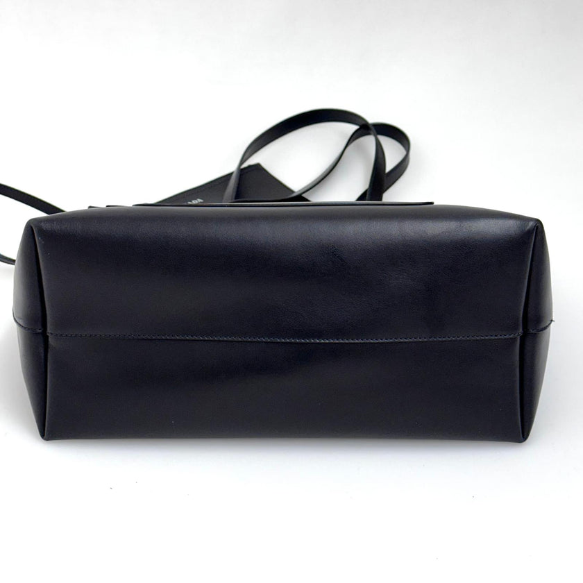 Prada Shopping Tote in Pelle Nera con Pochette Coordinata