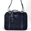 Prada Vintage Borsa da Viaggio in Nylon e Pelle Saffiano Nera
