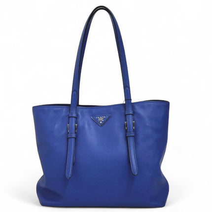 Prada Blue Saffiano Shopping Tote Bag