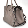 Prada borsa Twin Tote in Pelle Tortora con borchie