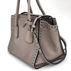Prada borsa Twin Tote in Pelle Tortora con borchie
