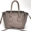 Prada borsa Twin Tote in Pelle Tortora con borchie