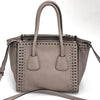Prada borsa Twin Tote in Pelle Tortora con borchie