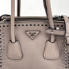 Prada borsa Twin Tote in Pelle Tortora con borchie
